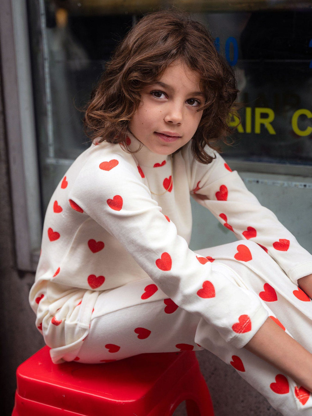 mini rodini heart dress White Hearts Velour Dress Kids