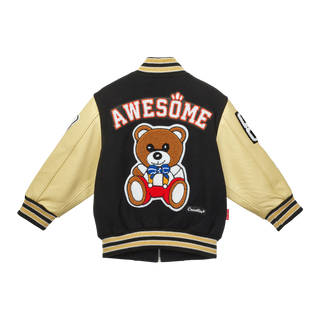 Wool and leather letterman jacket
