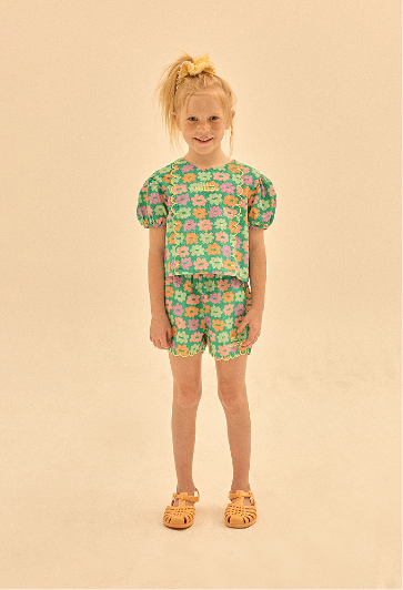 Flower Seersucker Blouse