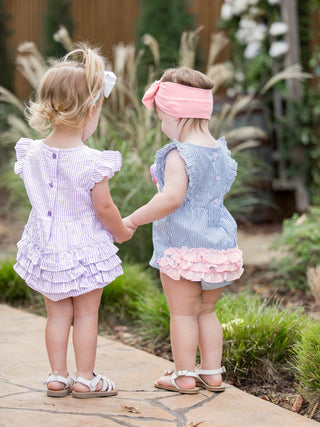 Seersucker Classic Ruffle Bubble Romper