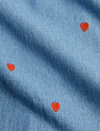 Mini hearts woven ls shirt