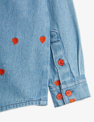 Mini hearts woven ls shirt