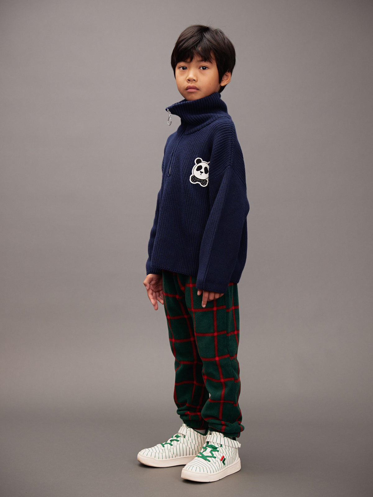 Plaid Fleece Trousers by Mini Rodini