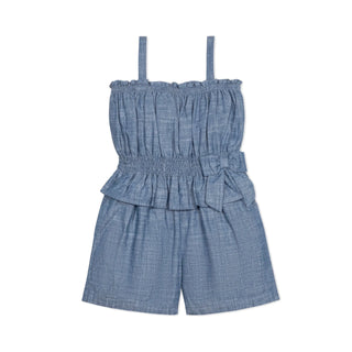 ARCHIVE — Organic Smocked Chambray Romper — 2T