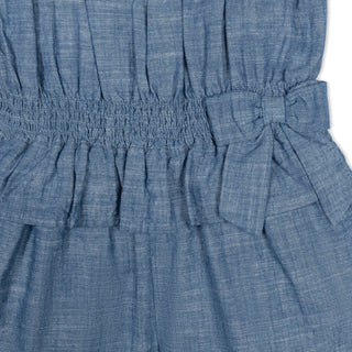 ARCHIVE — Organic Smocked Chambray Romper — 2T