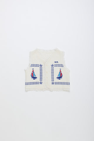 The Barcos Embroidered Vest Top from Maison Mangostan rented on Bundle to Bundle