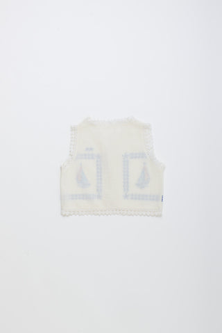 Back of the Barcos Embroidered Vest Top from Maison Mangostan rented on Bundle to Bundle