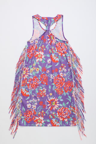 Beverly Floral Fringe Dress