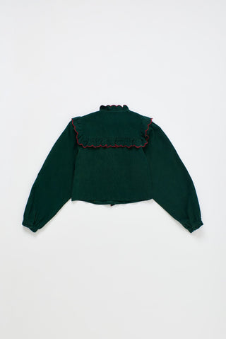Vegetables Microcorduroy Embroidery Shirt Green by Maison Mangostan