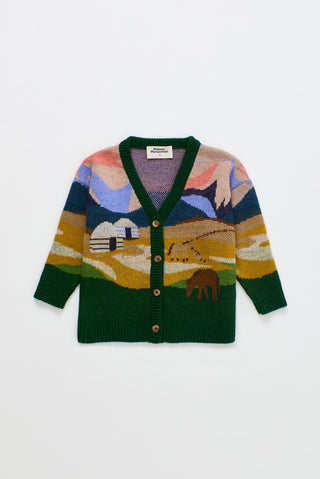 Landscape Knitted Cardigan by Maison Mangostan