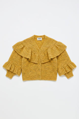 Ruffles Knitted Cardigan Mustard by Maison Mangostan