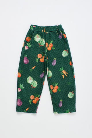 Vegetable Quilted Pants Green by Maison Mangostan