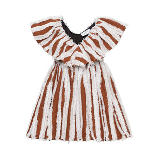Max Cotton Fringe Pinafore Dress, White by Paade Mode
