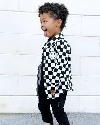 Smiley Checkered Shacket