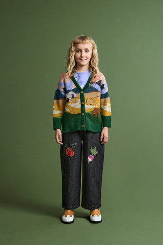 Landscape Knitted Cardigan by Maison Mangostan