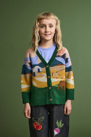 Landscape Knitted Cardigan by Maison Mangostan