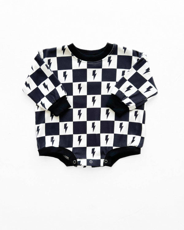 Lightning Bubble Romper by Lucky Panda Kids, view 4