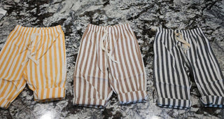 Mustard Stripe Drawstring Pants
