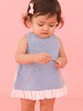 Seersucker Ruffle Swing Top and Bloomer Set
