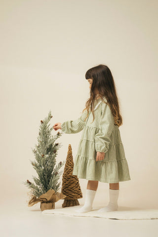 Long-sleeve Tiered Dress