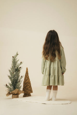 Long-sleeve Tiered Dress