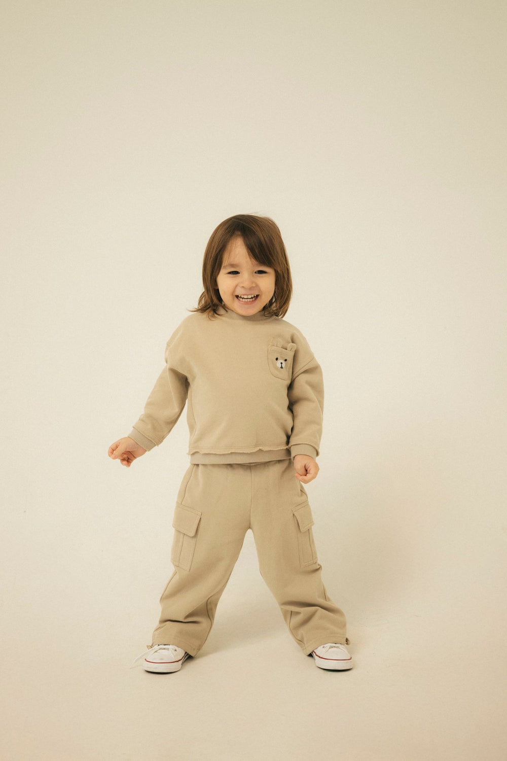 Bear Embroidered Raw Hem Sweatshirt by BlaraOrgana House, view 3