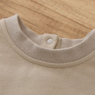 Bear Embroidered Raw Hem Sweatshirt