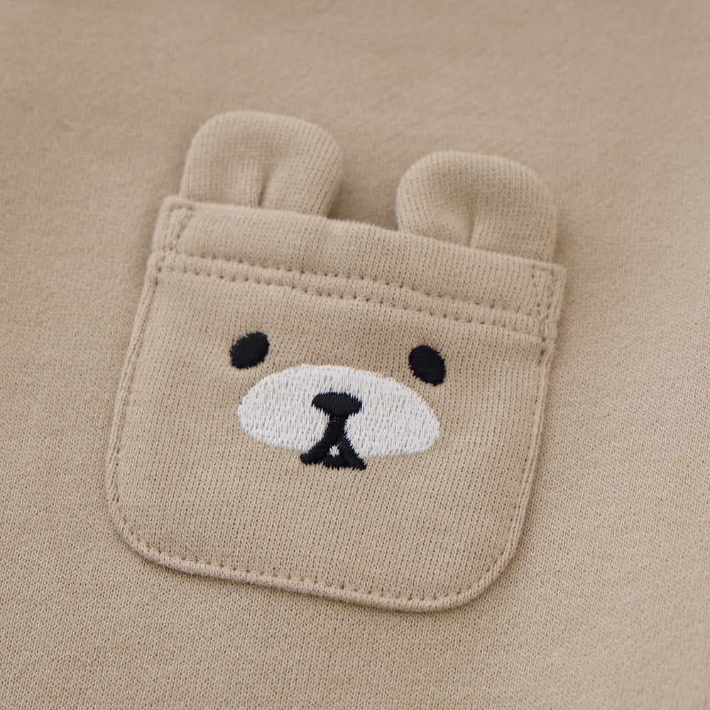 Bear Embroidered Raw Hem Sweatshirt by BlaraOrgana House, view 5
