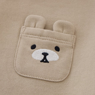 Bear Embroidered Raw Hem Sweatshirt