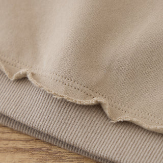 Bear Embroidered Raw Hem Sweatshirt