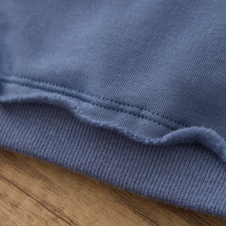 Bear Embroidered Raw Hem Sweatshirt