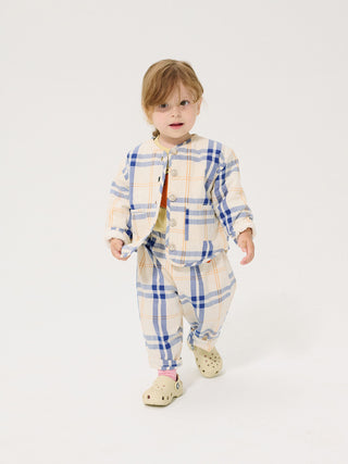 Fun Tartan Woven Padded Jacket