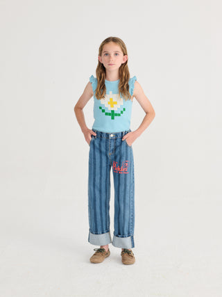 Pickles The Dog Striped Denim Pants