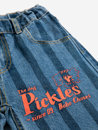 Pickles The Dog Striped Denim Pants