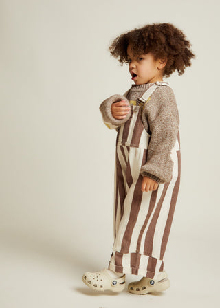 Claude & Co Blythe Choc Stripe Dungaree