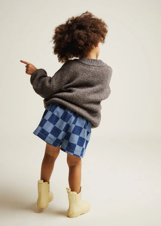 Frankie Checkerboard Denim Short