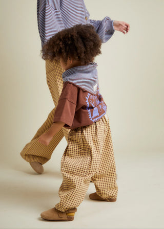 Emerson Ochre Gingham Trouser