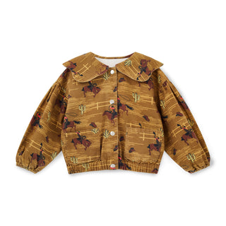 Cotton Canvas Cowboy Jacket Khaki by Fille Garçon