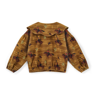 Cotton Canvas Cowboy Jacket Khaki by Fille Garçon