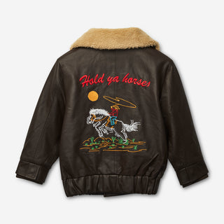Hold Ya Horses Kids Leather Jacket