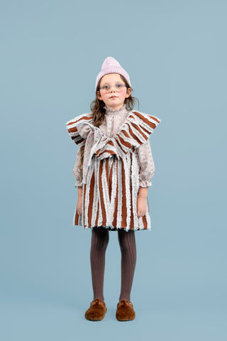 Max Cotton Fringe Pinafore Dress, White by Paade Mode