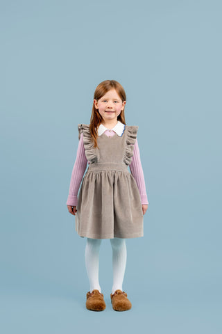 Otis Corduroy Pinafore Dress, Grey by Paade Mode