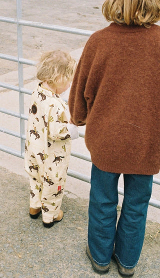 Cowboy Canvas Oversized Boilersuit Cream by Fille Garçon