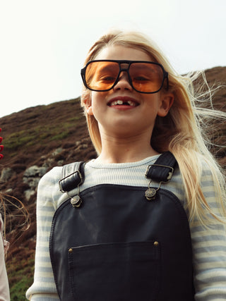 Oversmalls Nappa Leather Overalls Navy by Fille Garçon