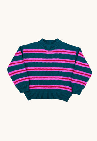 Green & Pink Knit Heritage Sweater