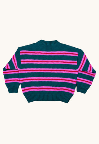 Green & Pink Knit Heritage Sweater