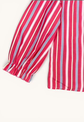 Harlequin Stripe Pierrot Blouse