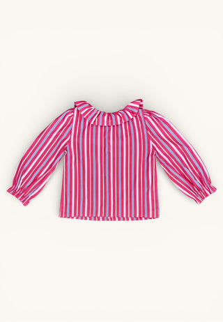 Harlequin Stripe Pierrot Blouse