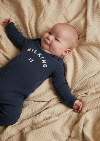 Claude & Co Milking It Navy Onesie
