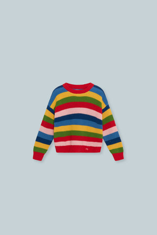 Canela Jumper Tulip Red Multicolor Stripes